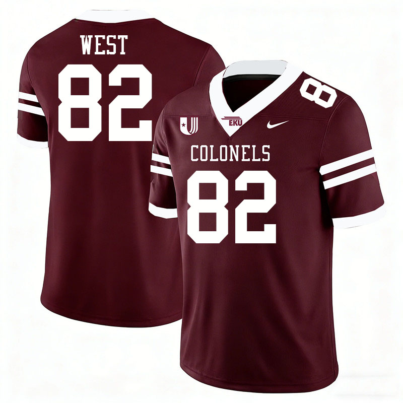 Eastern Kentucky Colonels #82 Jayden West College Football Jerseys,Uniforms Stitched-Maroon Eastern Kentucky Colonels #82 Jayden West College Football Jerseys,Uniforms Stitched-Maroon